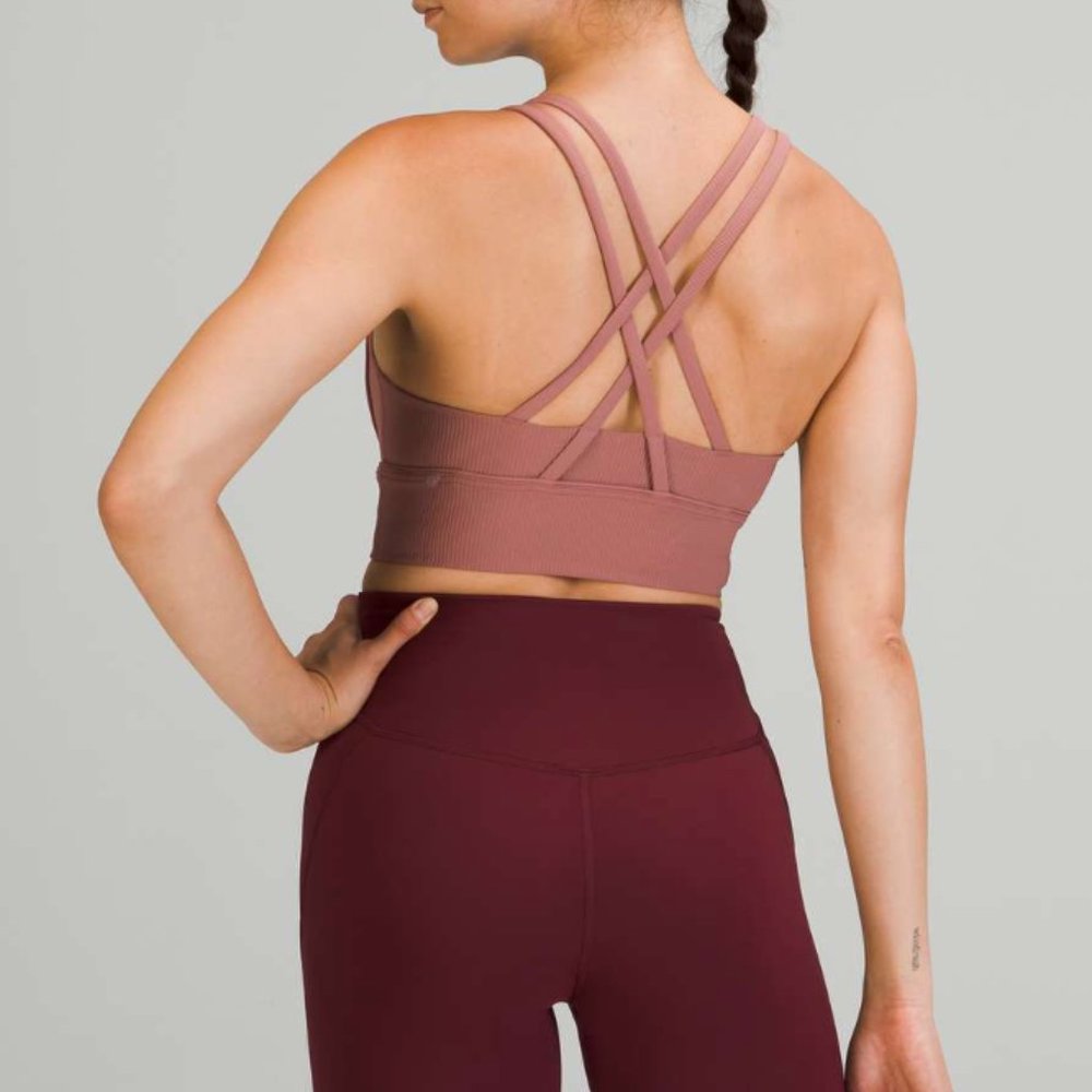 Lululemon Energy Bra Longline Ribbed "spiced chai" size 6